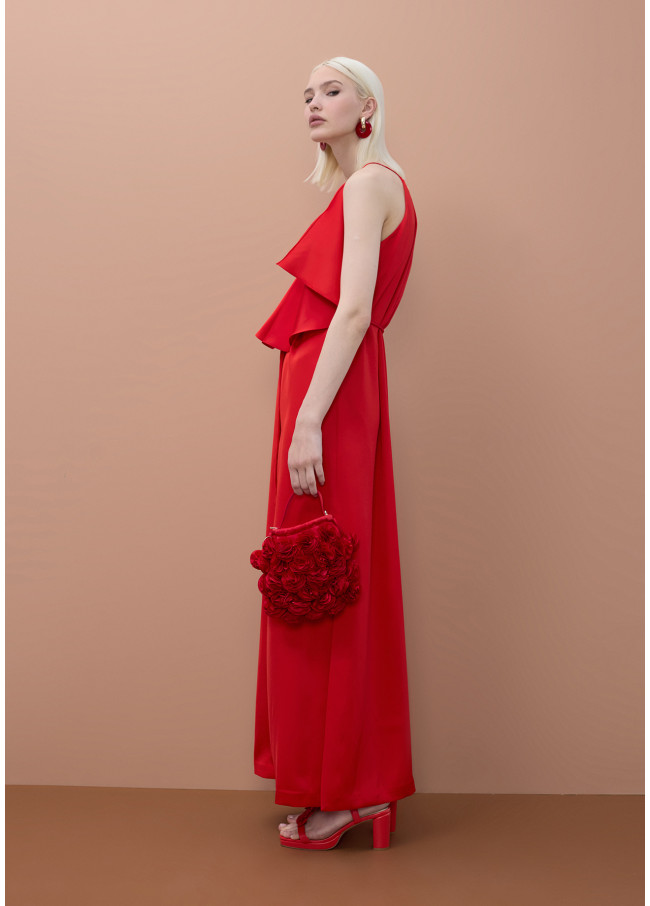 Ruffled V-Neck Dress