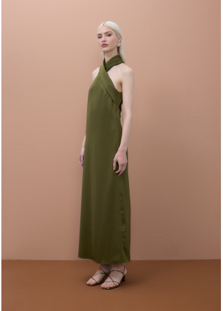 Satin Halter Neck Dress