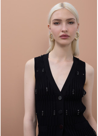 Top de cardigan avec bijoux