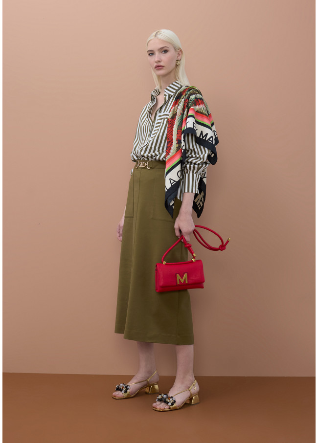 Striped Poplin Shirt with Pocket