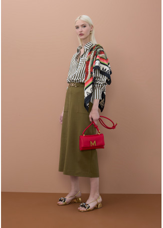 Chemise en Popeline Rayée avec Poche