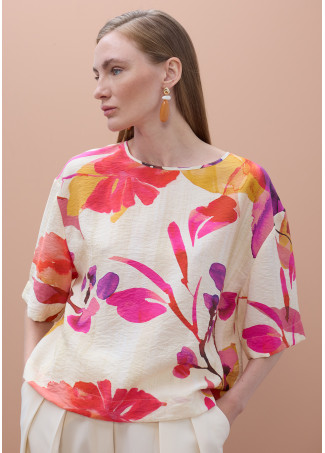 Blouse Manches Courtes Imprimé Floral