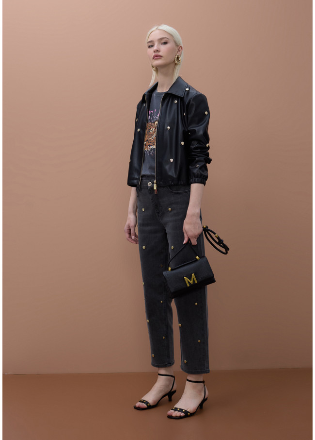 Camiseta efecto lavado estampado posicional