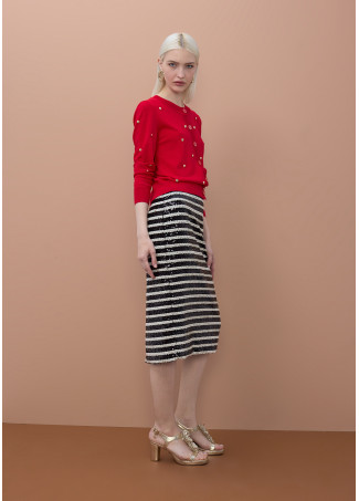 Cardigan con Tachas Irregulares