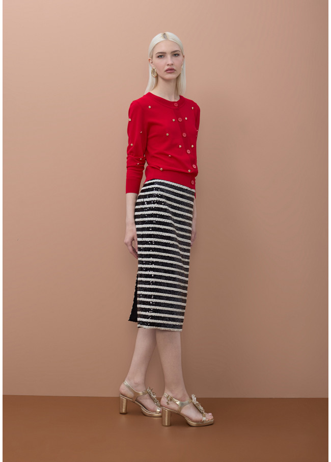 Cardigan mit Unregelmäßigen Nieten