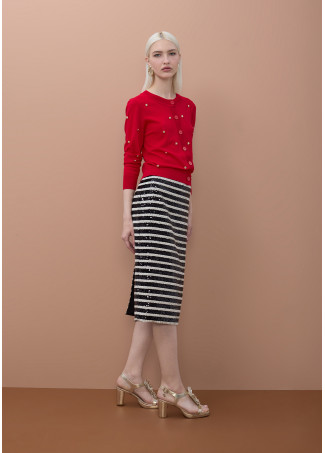 Cardigan with Irregular Studs