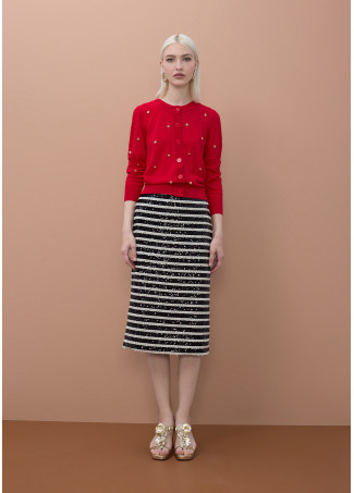 Cardigan with Irregular Studs