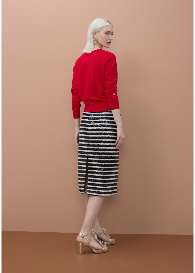 Cardigan con Tachas Irregulares