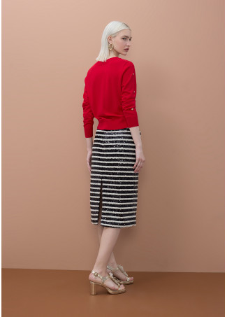 Cardigan con Tachas Irregulares