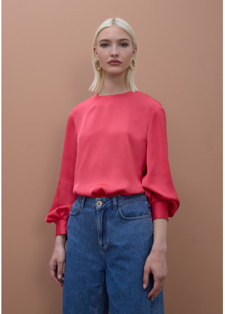 Blusa in Raso con Polsini Aderenti