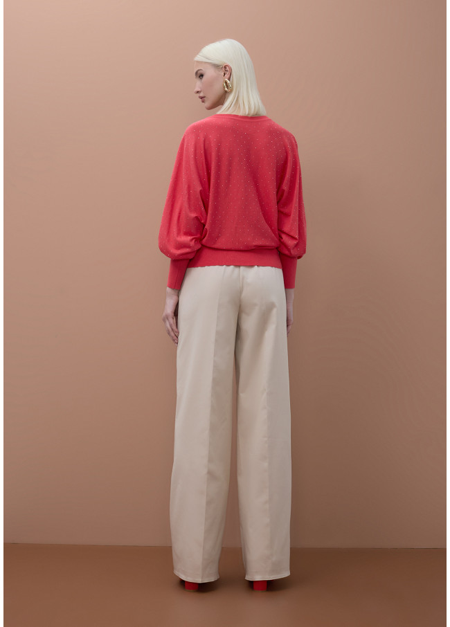 Maglione Pipistrello con Strass