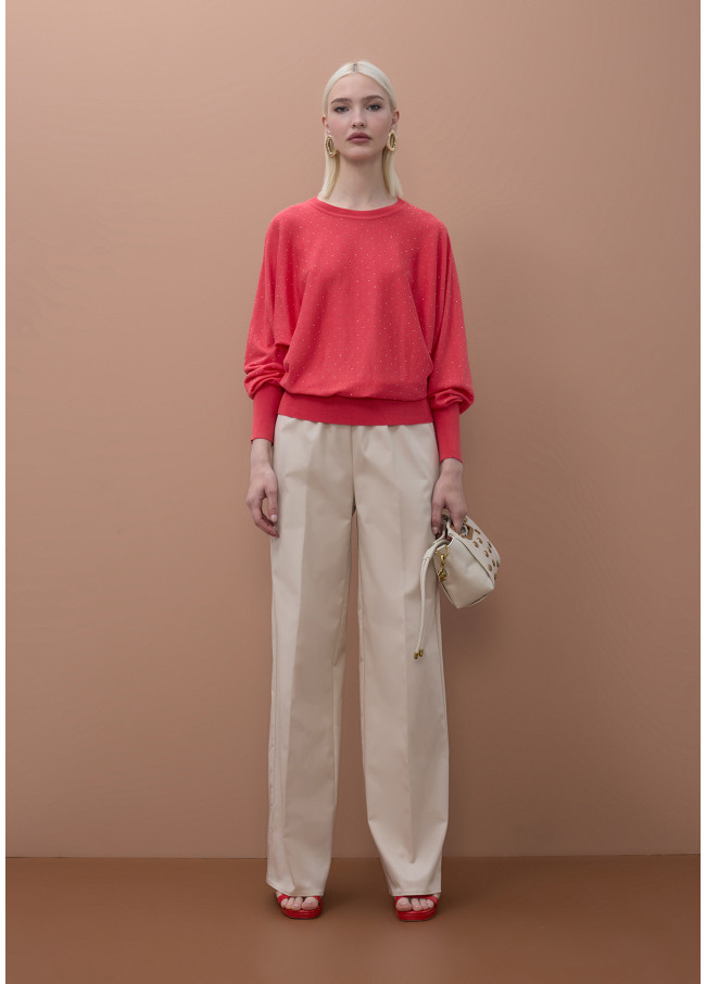 Batwing Sleeve Jersey with Strass