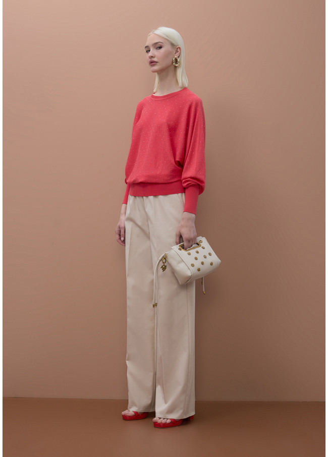 Maglione Pipistrello con Strass