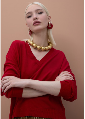 V-neck Lurex Sweater