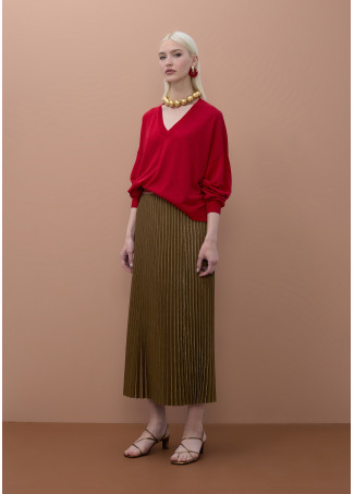 V-Ausschnitt Lurex Pullover