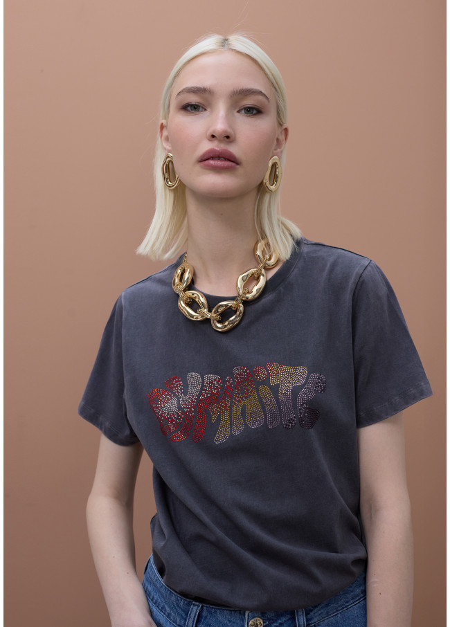 Multicolor Strass T-Shirt By Maite