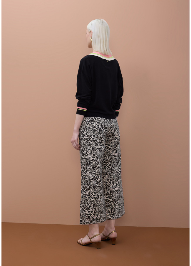 Stain Print Twill Pants