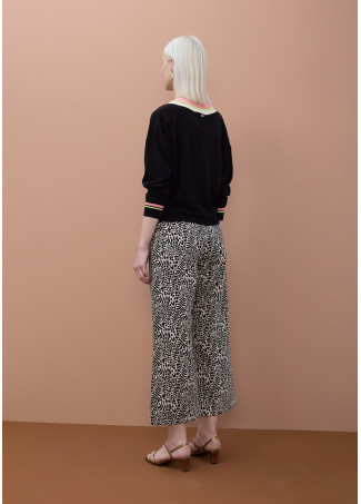 Bedruckte Twill-Hose mit Fleckenmuster