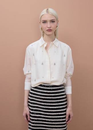 Camicia lunga con perline