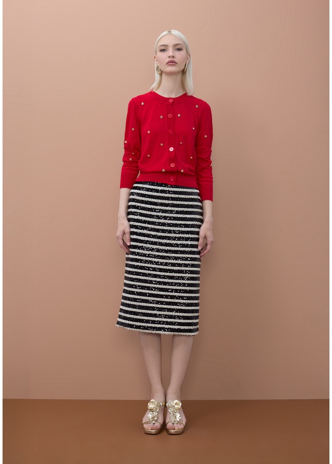 Sequined Straight Skirt