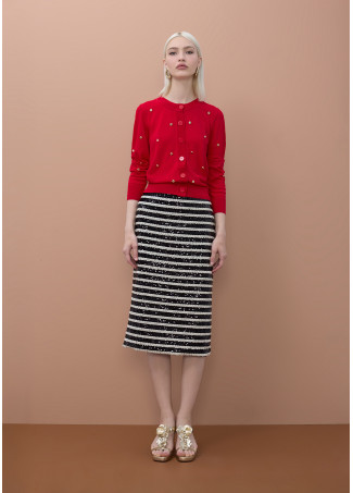 Sequined Straight Skirt