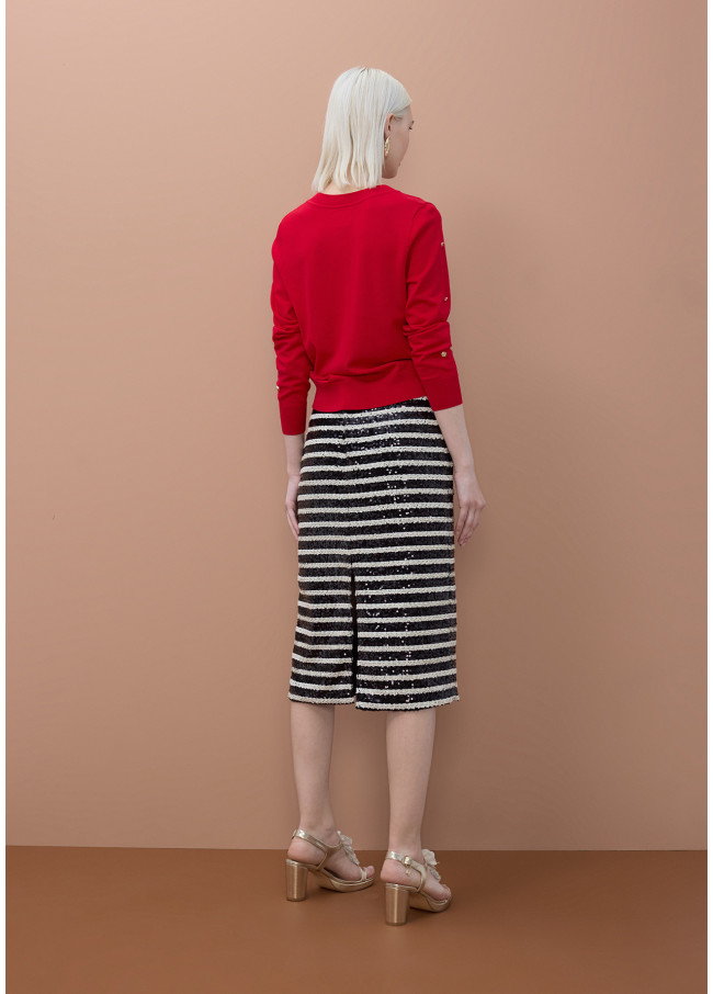 Sequined Straight Skirt