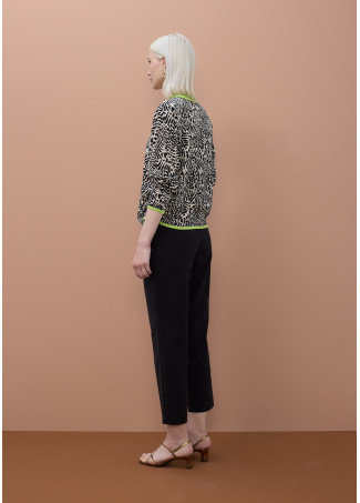 Jacquard-Pullover mit Kontrast-Ripp