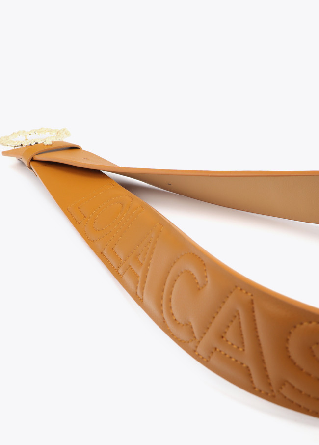 Ceinture à Boucle Texturée avec Logo Brodé