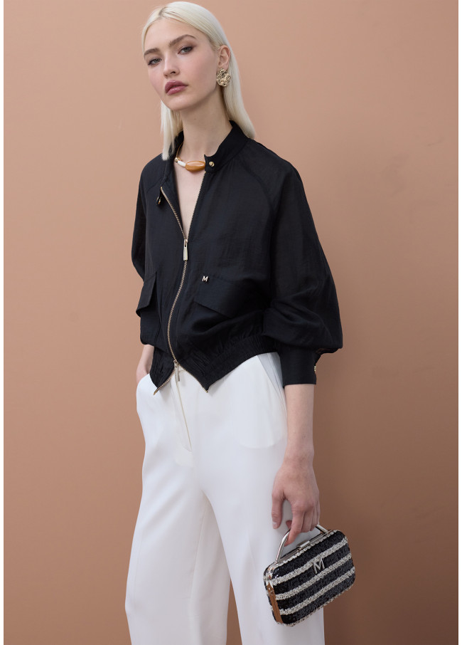 Giacca Bomber Manica Raglan con Tasche