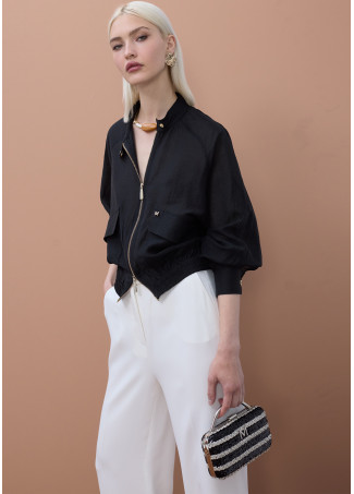 Chaqueta tipo bomber negra