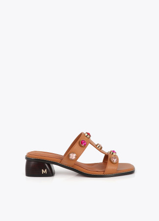 Heeled Sandals with Maxi Crystals