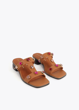 Sandales à Talon avec Maxi Cristaux