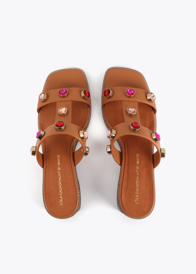 Heeled Sandals with Maxi Crystals