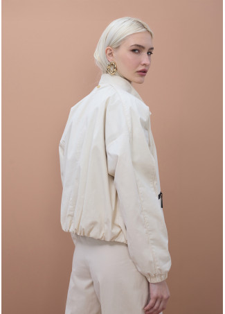 Bomber with Lacquered Exposed Zippers