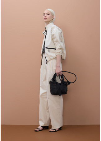 Bomber with Lacquered Exposed Zippers