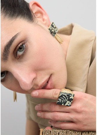 Bague Sceau Céramique Peinte