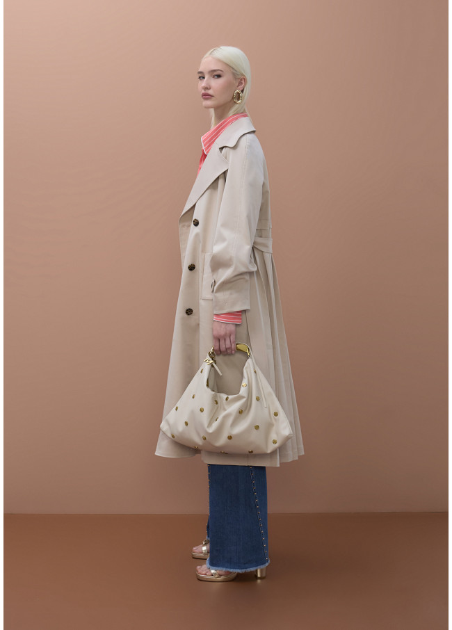 Double-Breasted Trench with Pleated Back