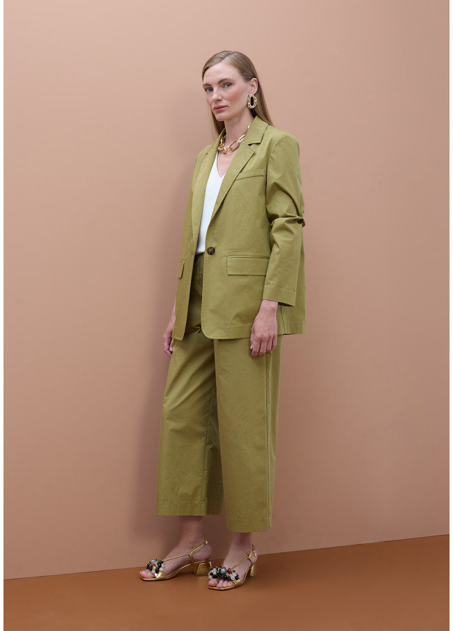 Straight Poplin Blazer