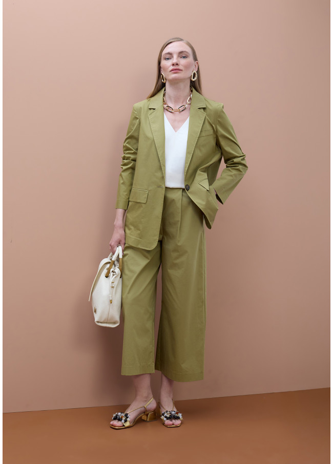 Straight Poplin Blazer