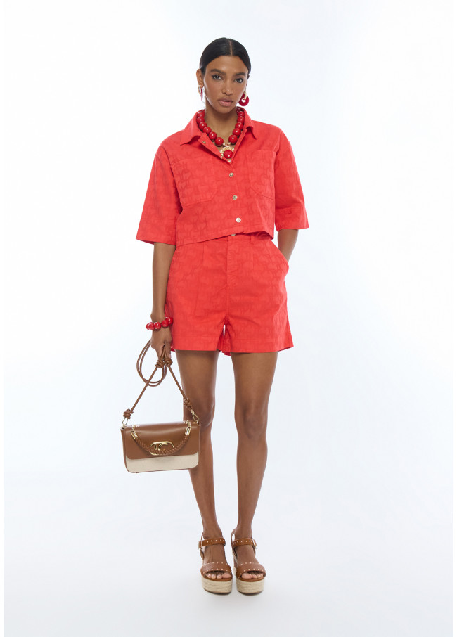 Surchemise en sergé à manches courtes avec logo...