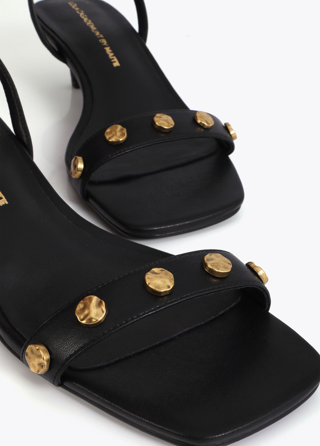 Heeled Sandal with Studded Strap