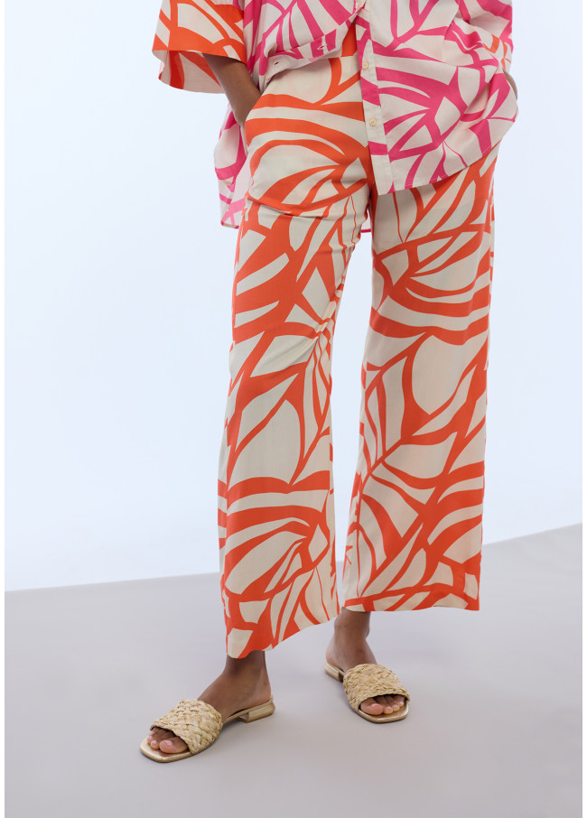 Culottes imprimé feuilles