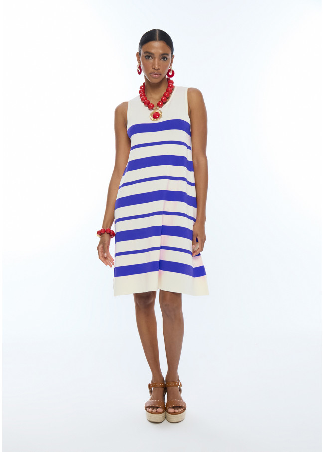 Vestido de punto bicolor