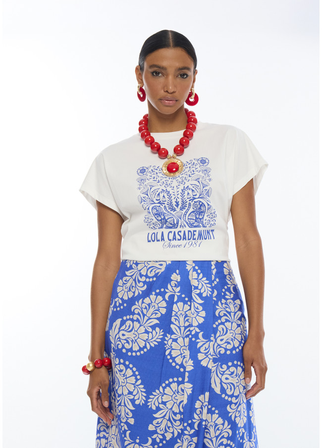 T-shirt con stampa posizionale boho