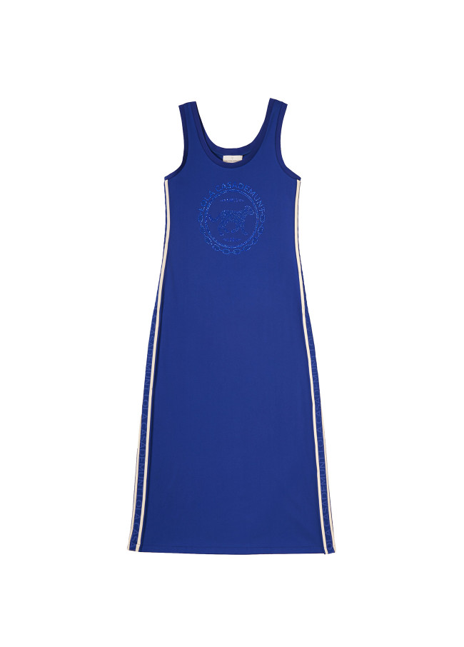 Applique dress with side tapes