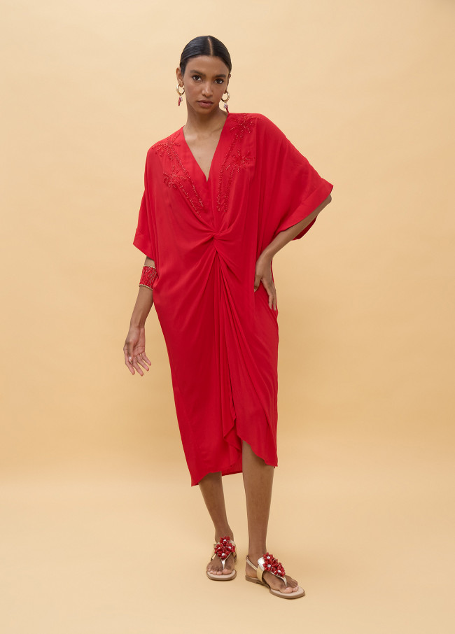 Vestito Midi in Lino Annodato