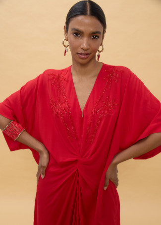 Robe Midi en Lin Nouée