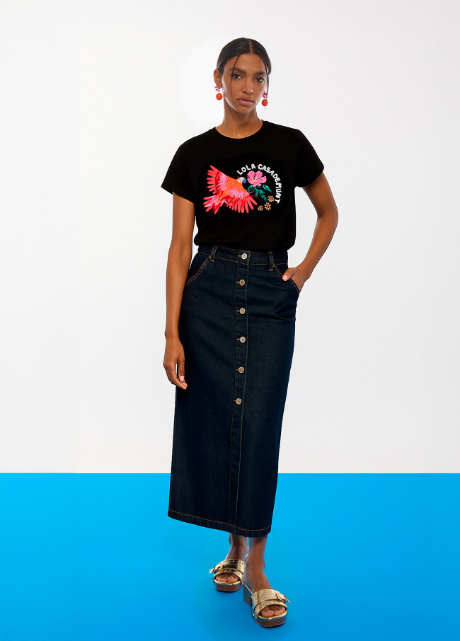 T-shirt perroquet à plumes