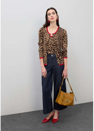 Top com Rib Contrastante Vermelho