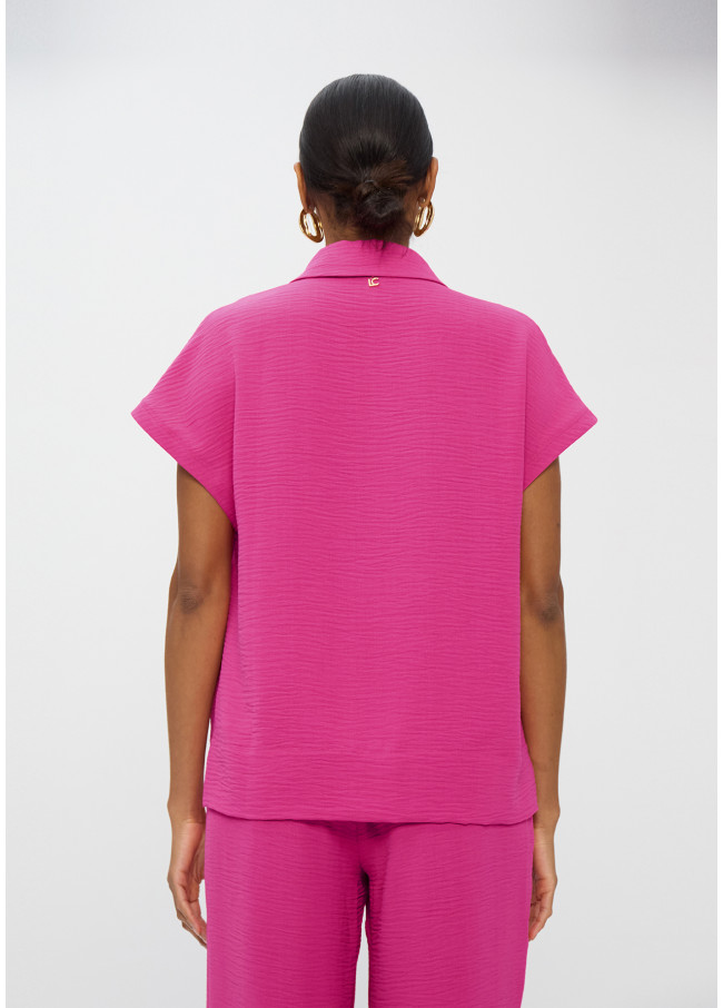 Camisa manga corta tejido crinkle